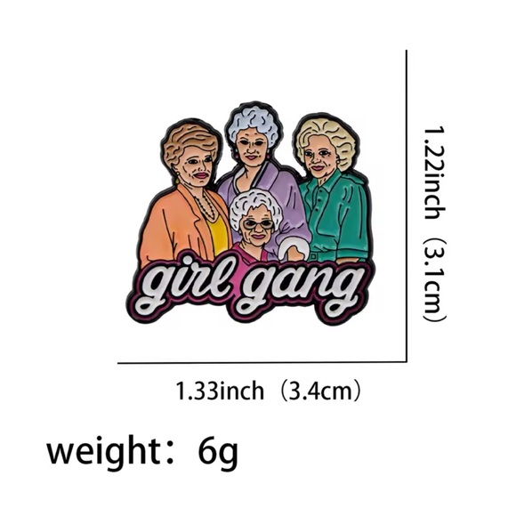 The Golden Girls 1985 Sitcom Enamel Metal Pin, Blanche, Dorothy, Rose & … - Picture 2 of 6